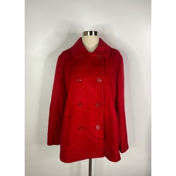 J Jill Wool Long Sleeve Trench Coat - Picture 1 of 11